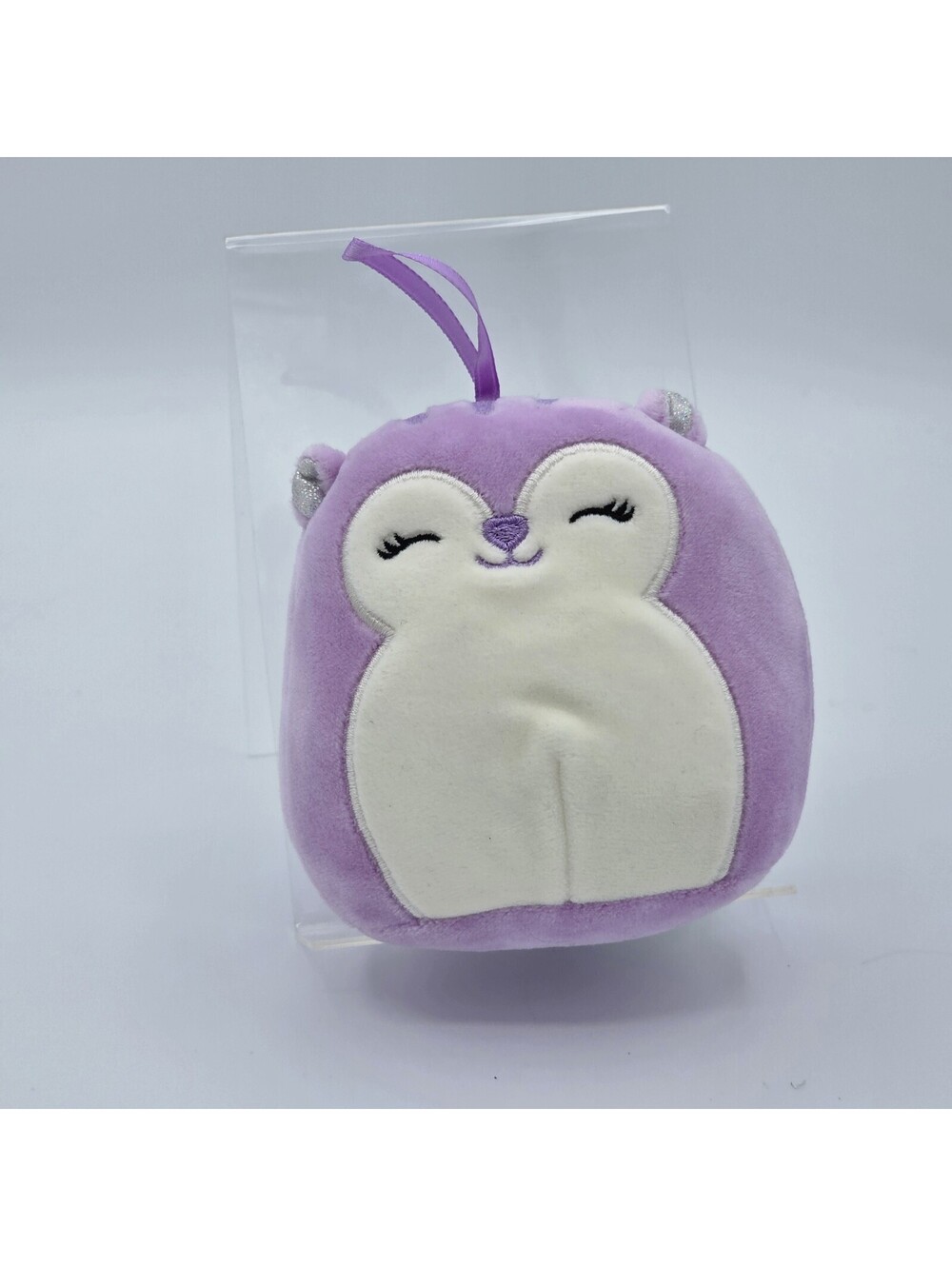 Squishmallow Purple Sydnee The Squirrel Plush Ornament Stuffed Animal Toy 4" EUC